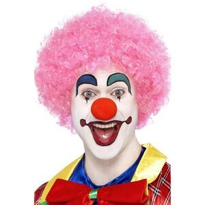 Smiffys Unisex Adult Crazy Clown Wig / Pink